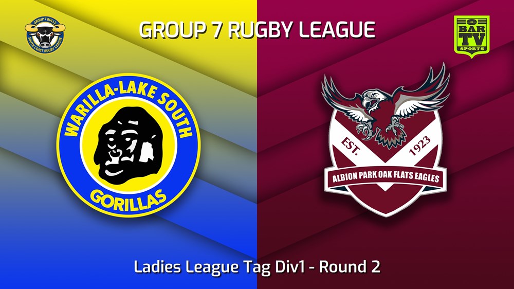 230402-South Coast Round 2 - Ladies League Tag Div1 - Warilla-Lake South Gorillas v Albion Park Oak Flats Eagles Slate Image