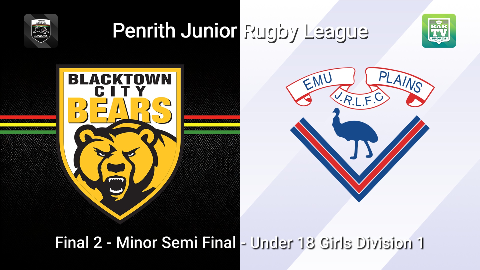 260815-video-Penrith & District Junior Rugby League Final 2 - Minor Semi Final - Under 18 Girls Division 1 - Blacktown City v Emu Plains Slate Image