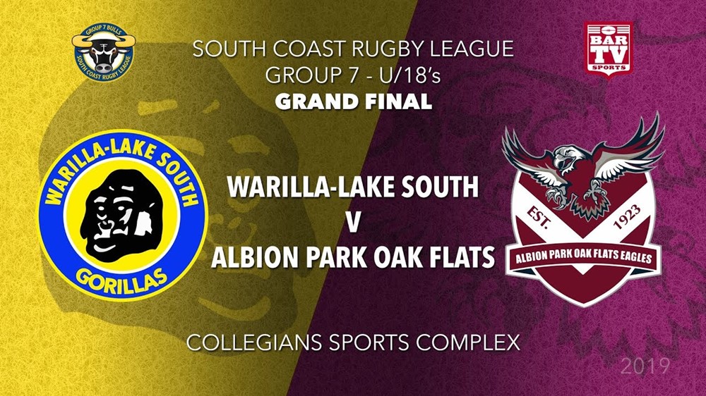 Group 7 South Coast Rugby League Grand Final - U18 - Warilla-Lake South v Albion Park Oak Flats Slate Image