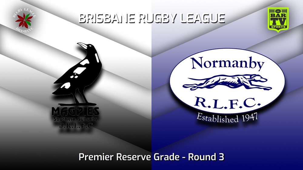 230401-BRL Round 3 - Premier Reserve Grade - Southern Suburbs Magpies v Normanby Hounds Slate Image