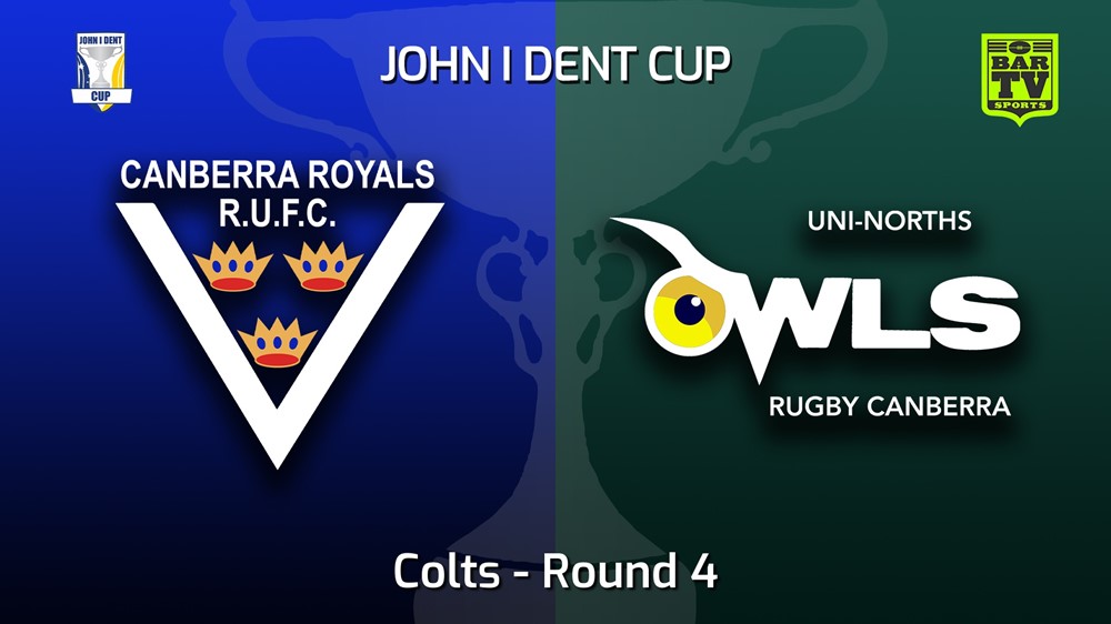220514-John I Dent (ACT) Round 4 - Colts - Canberra Royals v UNI-Norths Slate Image