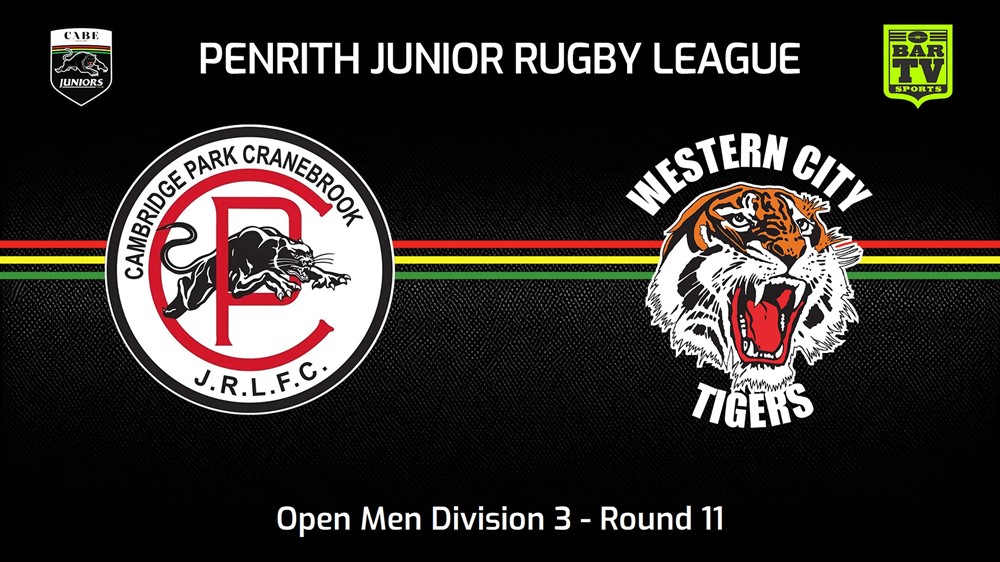 240630-video-Penrith & District Junior Rugby League Round 11 - Open Men Division 3 - Cambridge Park v Western City Tigers Slate Image