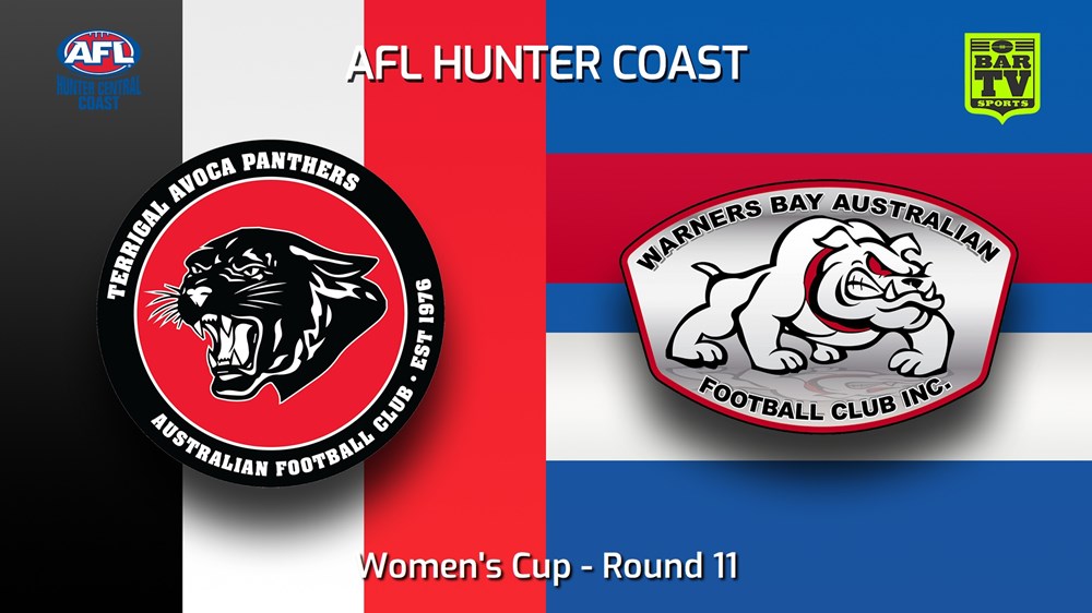 240622-video-AFL Hunter Central Coast Round 11 - Women's Cup - Terrigal Avoca Panthers v Warners Bay Bulldogs Minigame Slate Image