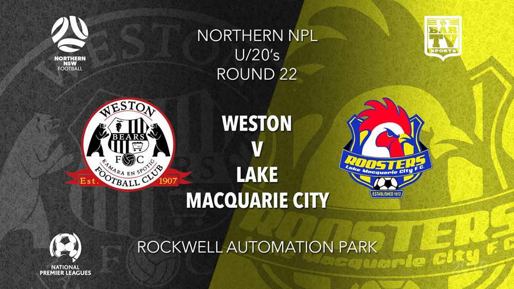 NPL Youth - Northern NSW Round 22 - Weston Workers FC U20 v Lake Macquarie City FC U20 Slate Image