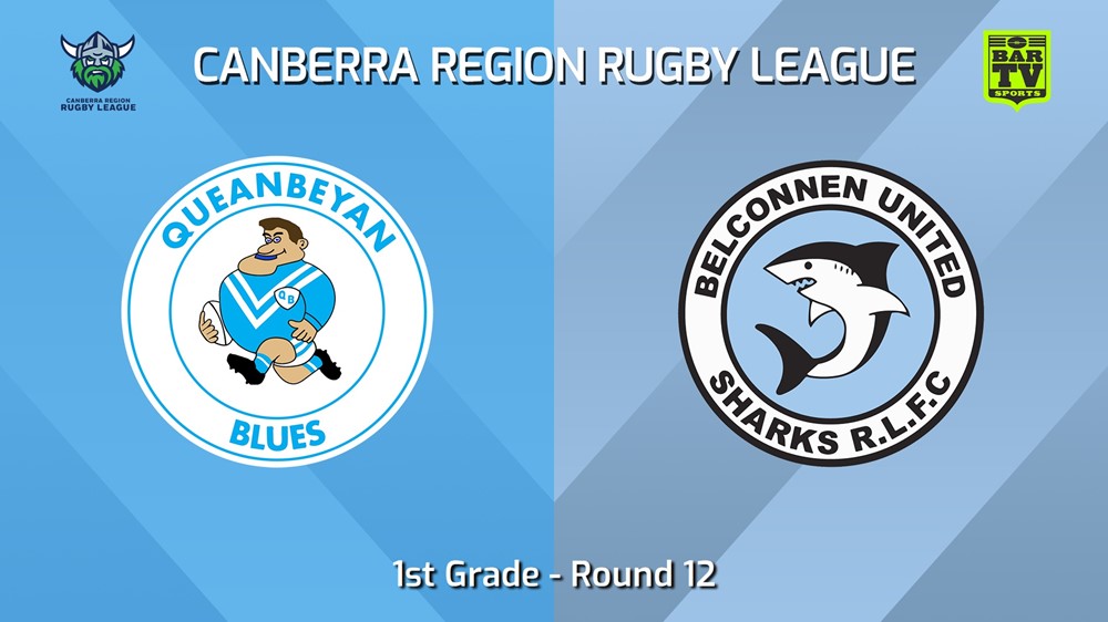 240629-video-Canberra Round 12 - 1st Grade - Queanbeyan Blues v Belconnen United Sharks Slate Image