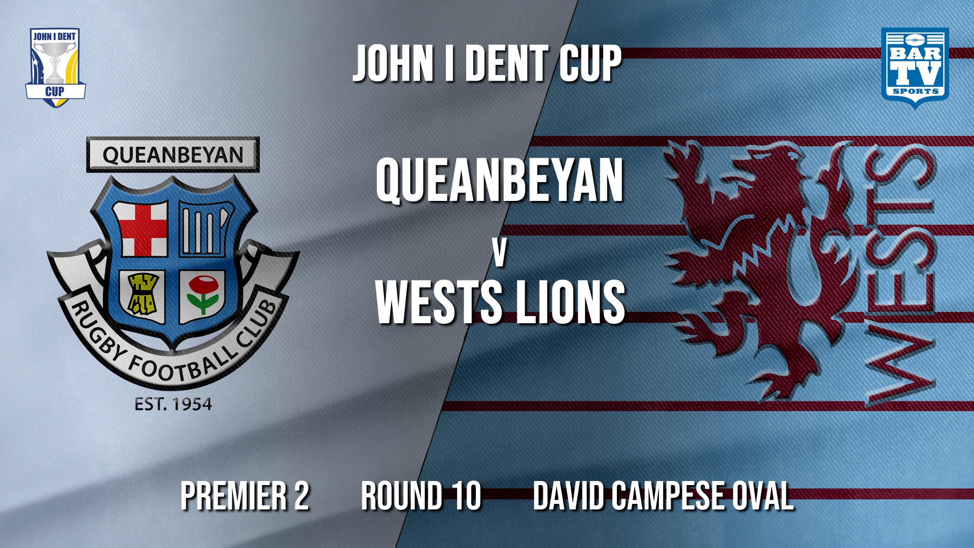John I Dent Round 10 - Premier 2 - Queanbeyan Whites v Wests Lions Slate Image
