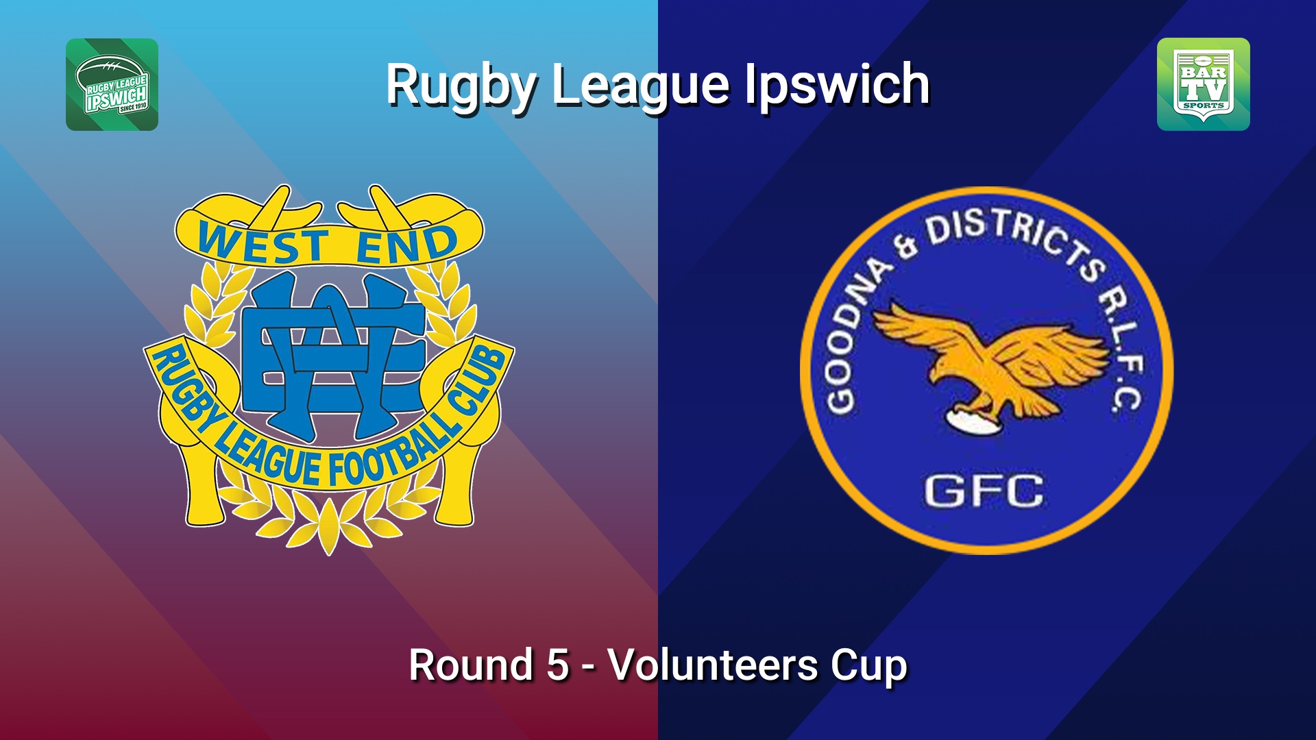 260426-video-Rugby League Ipswich Round 5 - Volunteers Cup - West End v Goodna Slate Image