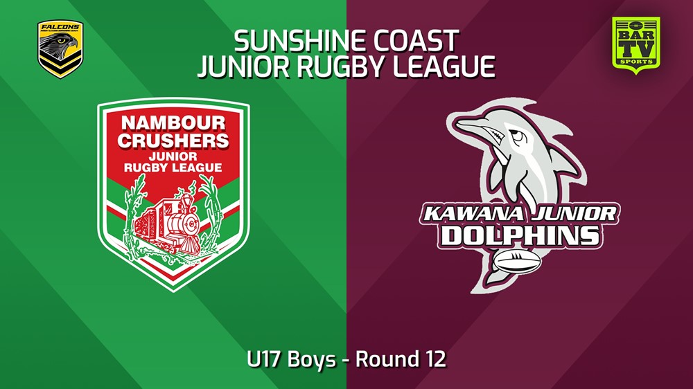 240622-video-Sunshine Coast Junior Rugby League Round 12 - U17 Boys - Nambour Crushers JRL v Kawana Dolphins JRL Slate Image