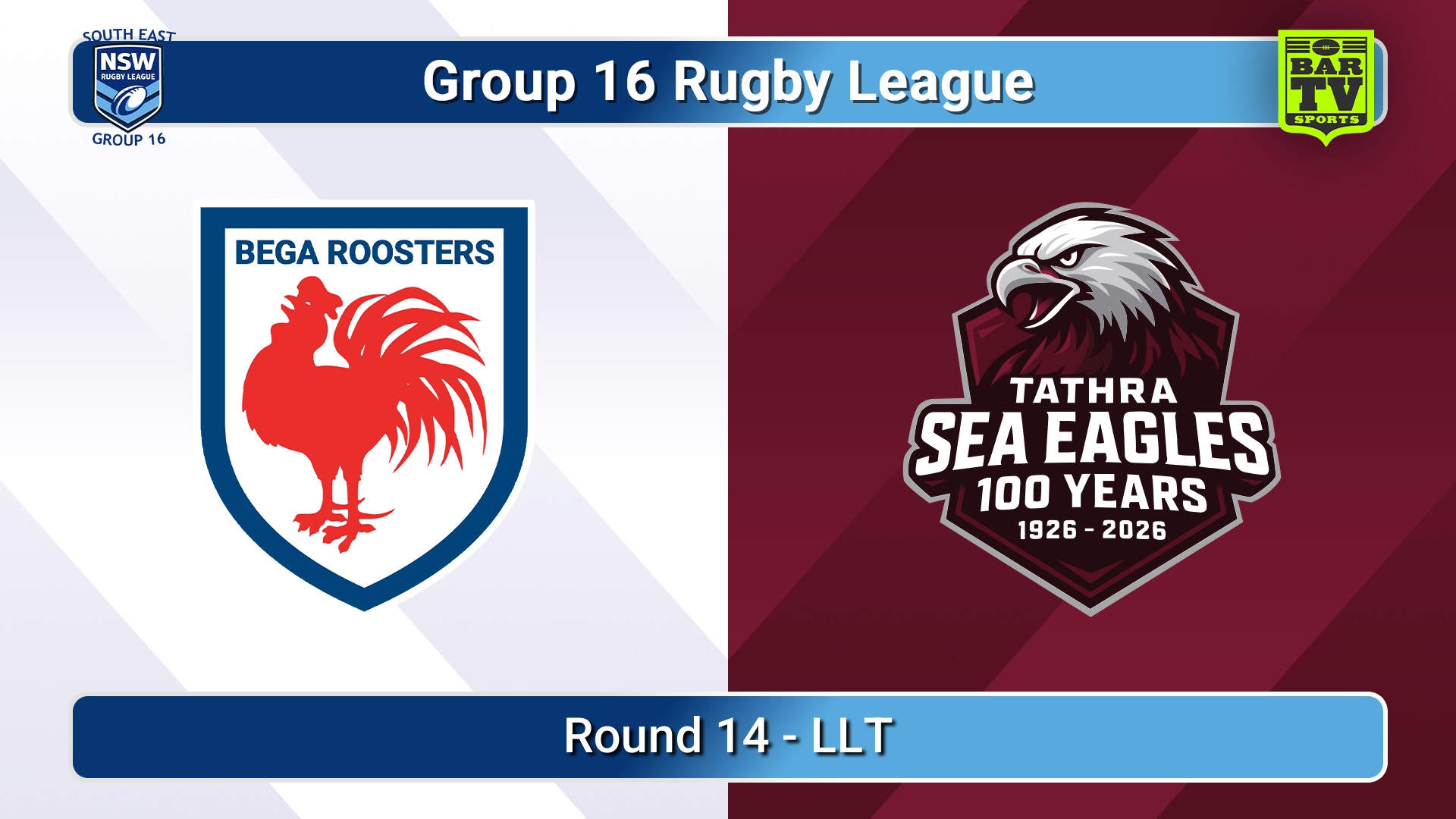 260809-video-Group 16 Rugby League  Round 14 - LLT - Bega Roosters v Tathra Sea Eagles Slate Image