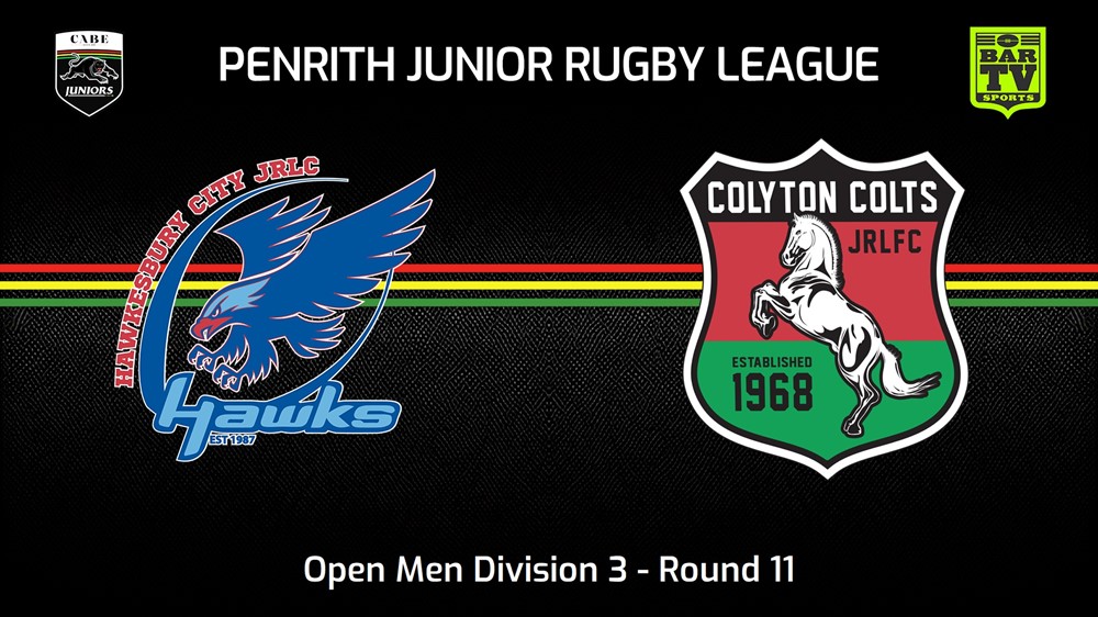 240630-video-Penrith & District Junior Rugby League Round 11 - Open Men Division 3 - Hawkesbury City v Colyton Colts Slate Image