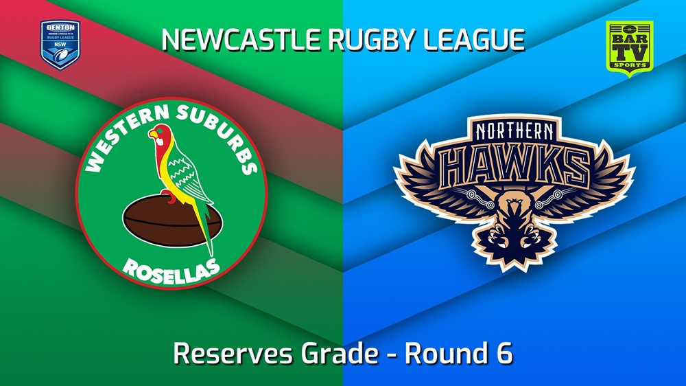 220430-Newcastle Round 6 - Reserves Grade - Western Suburbs Rosellas v Northern Hawks Slate Image