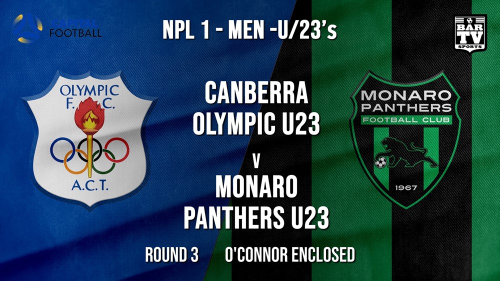 NPL1 Men - U23 - Capital Football  Round 3 - Canberra Olympic U23 v Monaro Panthers U23 Slate Image