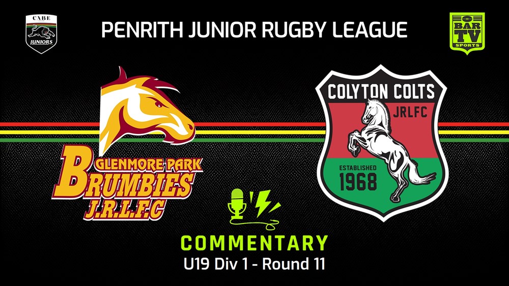240630-video-Penrith & District Junior Rugby League Round 11 - U19 Div 1 - Glenmore Park Brumbies v Colyton Colts Slate Image