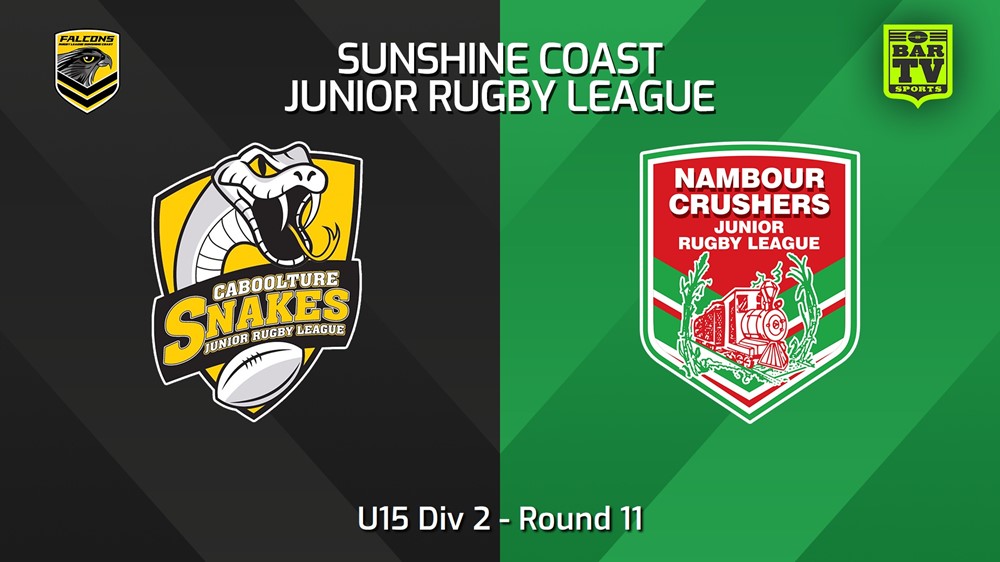 240614-video-Sunshine Coast Junior Rugby League Round 11 - U15 Div 2 - Caboolture Snakes JRL v Nambour Crushers JRL Slate Image