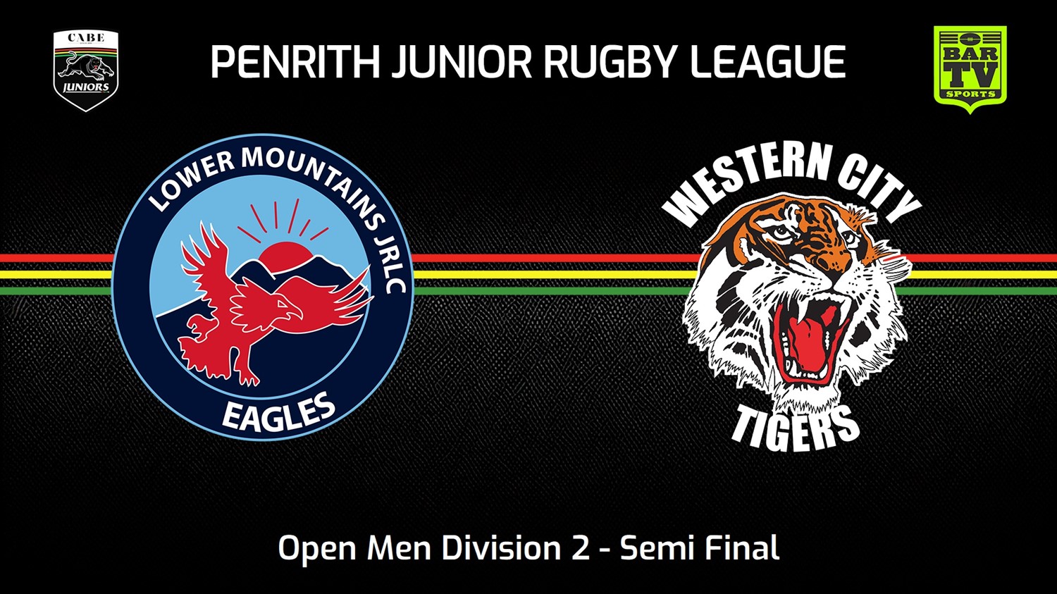 230806-Penrith & District Junior Rugby League Semi Final - Open Men Division 2 - Lower Mountains v Western City Tigers Slate Image